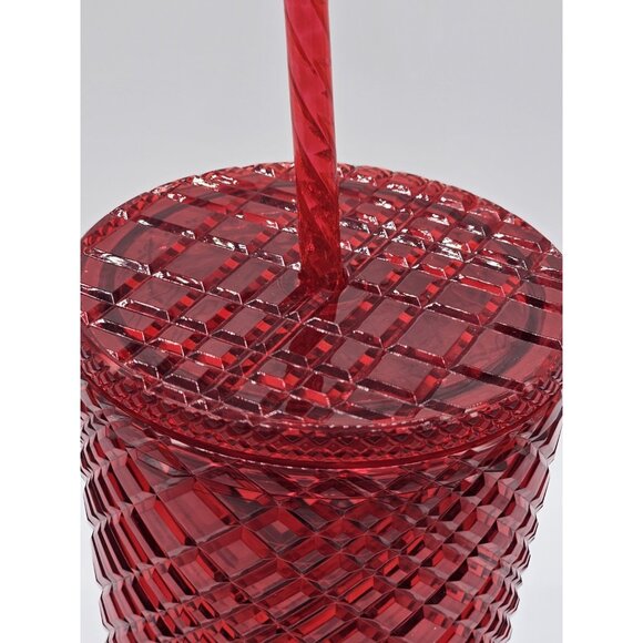 Starbucks Tumbler 24 oz Red Winter Holiday Jeweled Venti Christmas Cold Cup - Picture 8 of 14